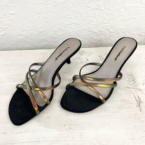 Vintage 90s Y2K Kitten Heels Sandals Jelly Iridescent Fairy Unlisted 8